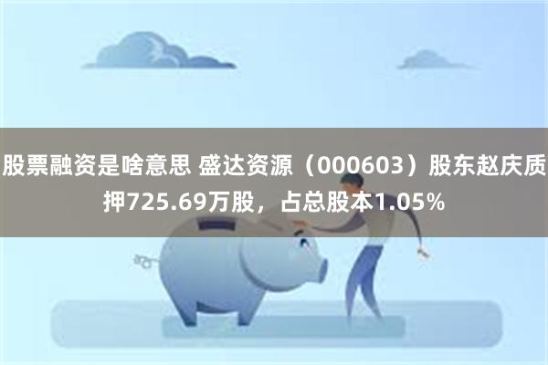 股票融资是啥意思 盛达资源（000603）股东赵庆质押725.69万股，占总股本1.05%
